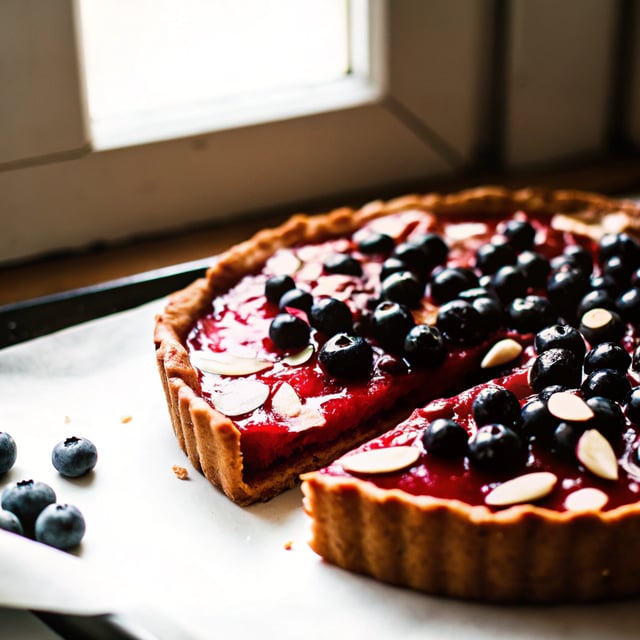 Super-Easy Blueberry Almond Tart
