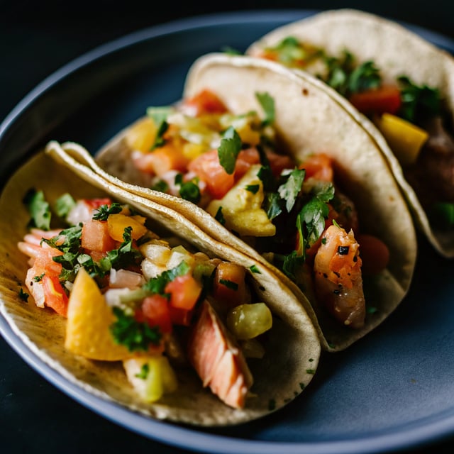 Super-Simple Salmon Tacos with Juicy Citrus Salsa