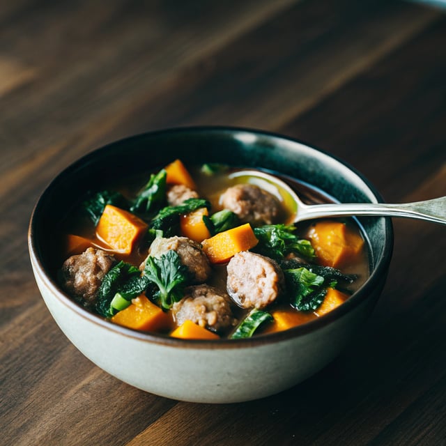 Sweet Potato, Sausage & Kale Soup