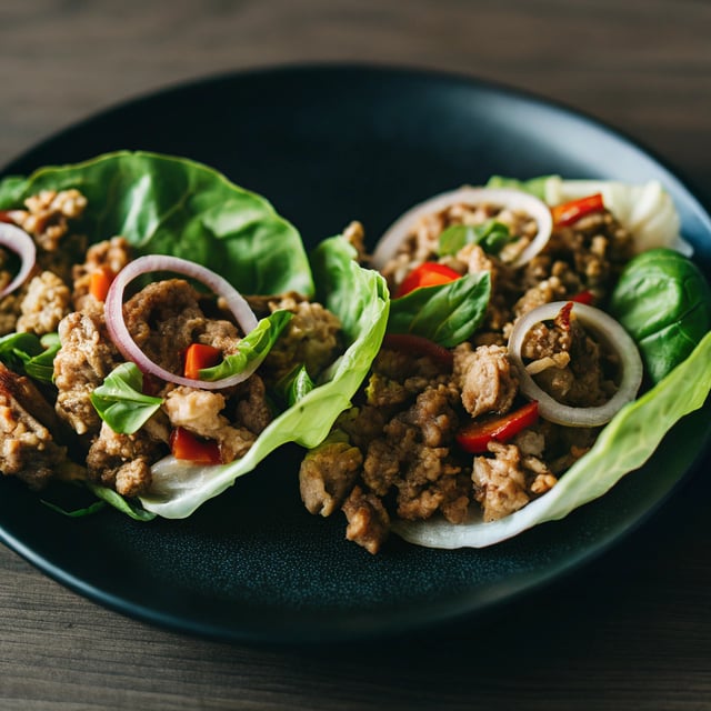 Thai Basil Chicken Lettuce Wraps