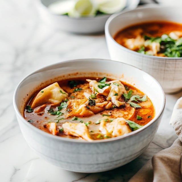 Thai Red Curry Potsticker Soup