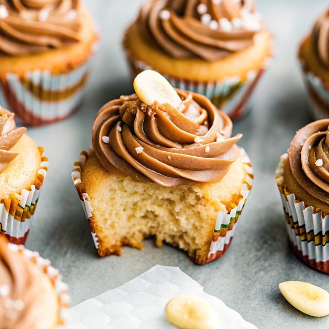 Vanilla Almond Cupcakes with Salted Caramel Buttercream
