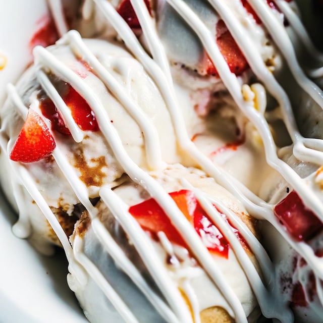 White Chocolate & Strawberry Ice Cream