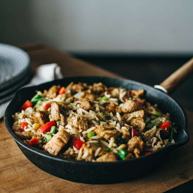 30 Minute Healthy Cajun Chicken and Rice.