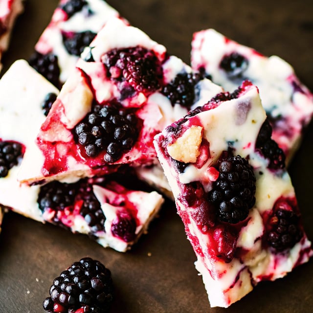 6 Ingredient Frozen Blackberry Yogurt Bark