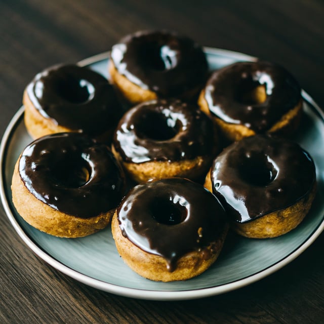 Baked Buttermilk Pumpkin Doughnuts with Hot Cocoa Glaze.
