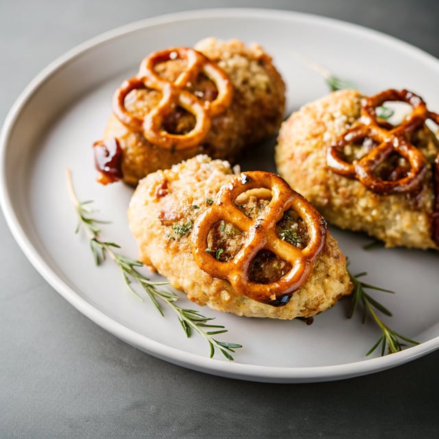 Baked Crunchy Pretzel Honey Balsamic Chicken