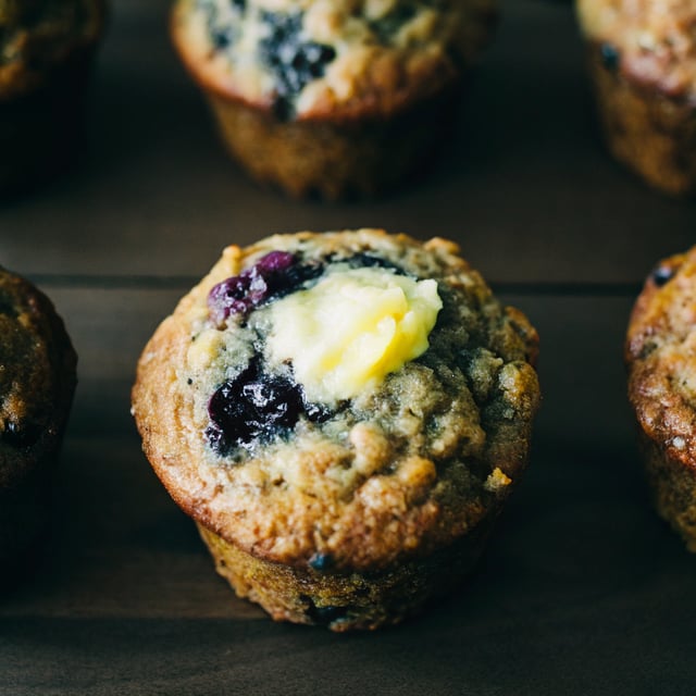 Blackberry Swirl Muffins with Honey Butter