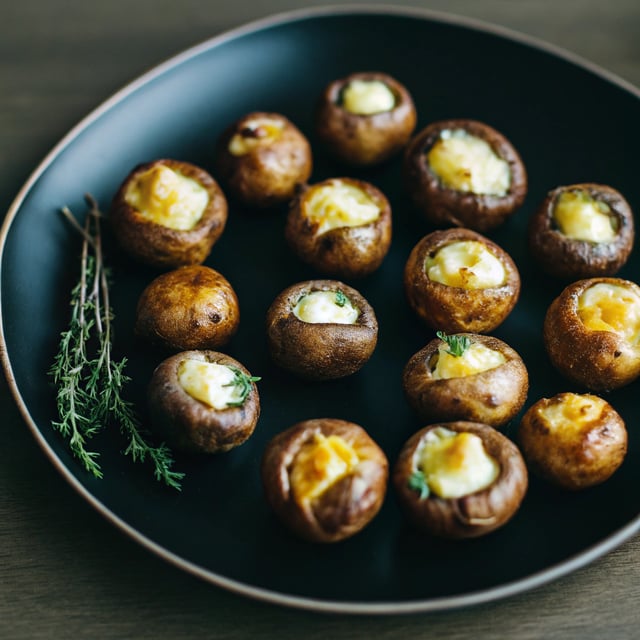 Brie Stuffed Crispy Baby Potatoes