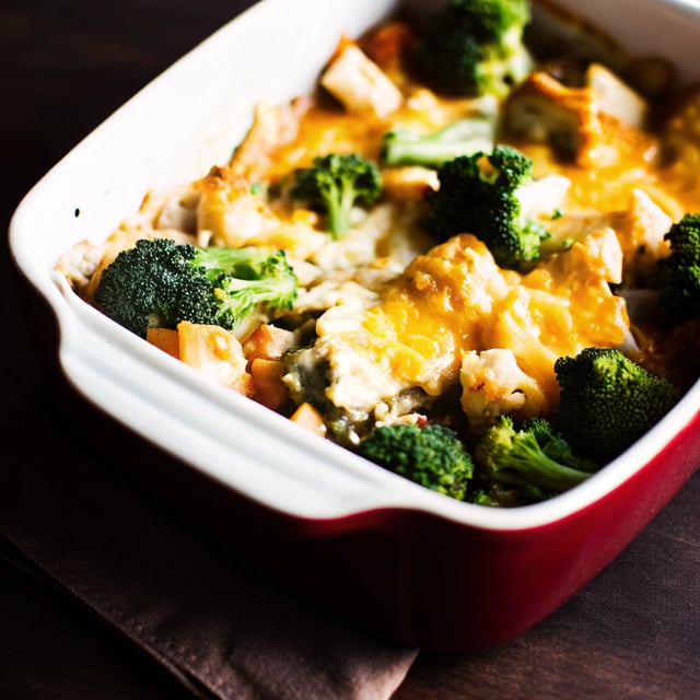 Broccoli Cheddar Chicken and Rice Casserole.