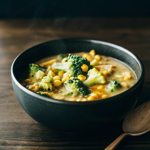 Broccoli Cheddar Corn Chowder