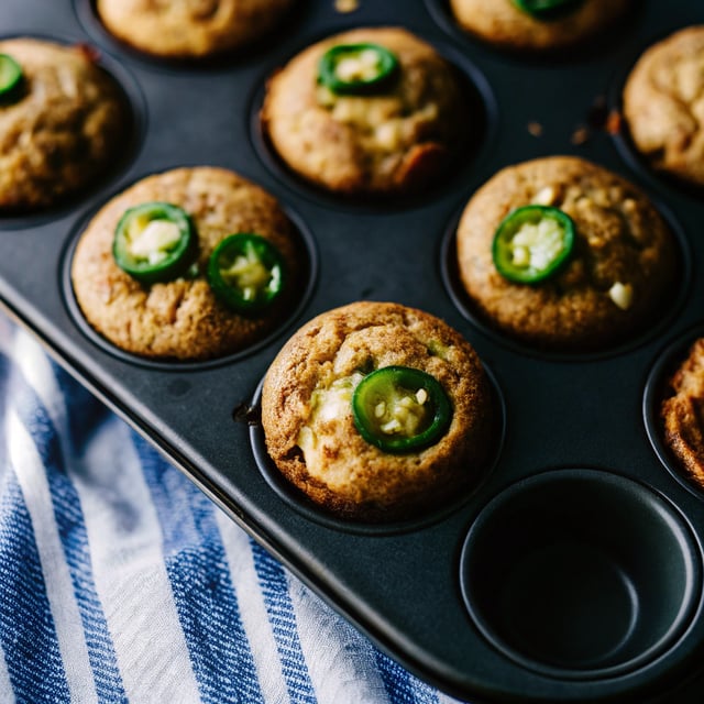 Browned Butter Jalapeño Cornbread Muffins.