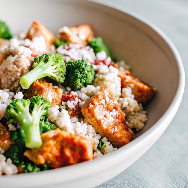 Buffalo Chicken Quinoa Salad with Broccoli