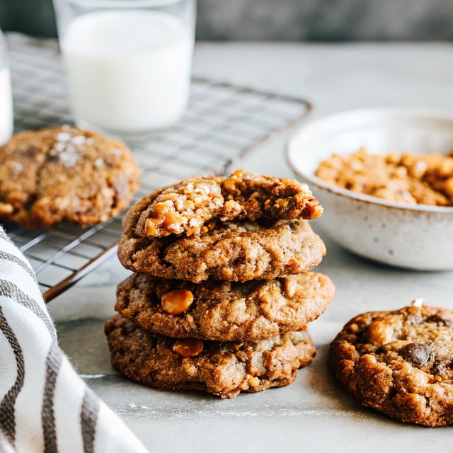 Burnt Peanut Butter Caramel Oatmeal Chocolate Chip Cookies