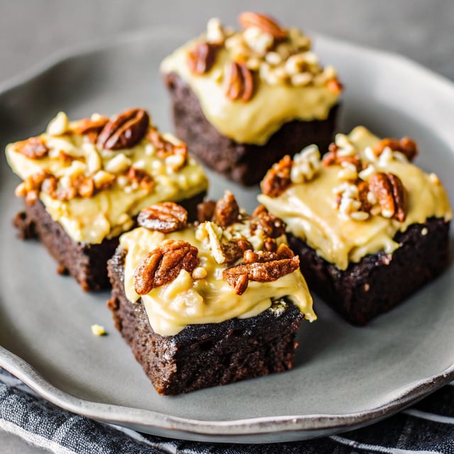 Butter Pecan Frosted Fudge Brownies.