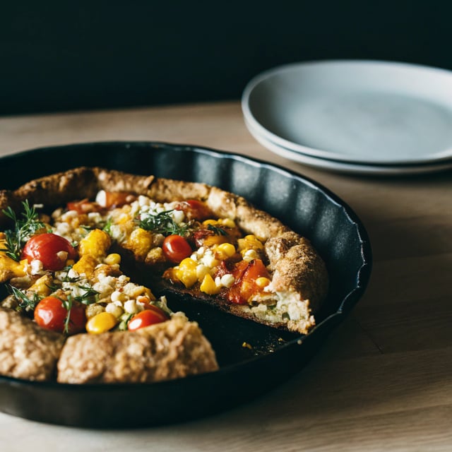 Caramelized Corn and Tomato Tarte Tatin.