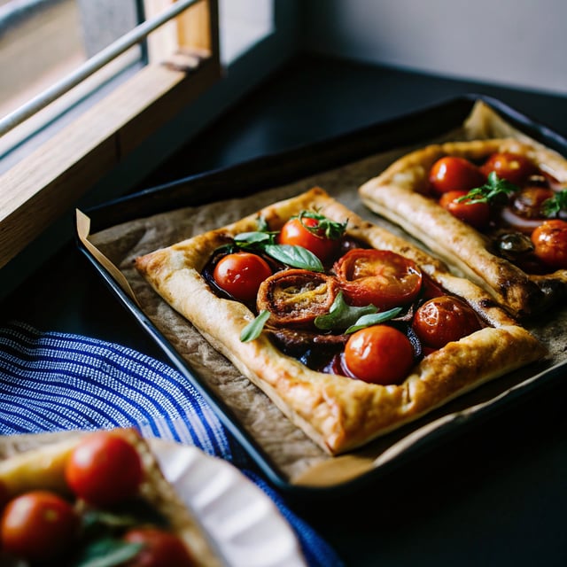 Caramelized Onion and Balsamic Tomato Tarts