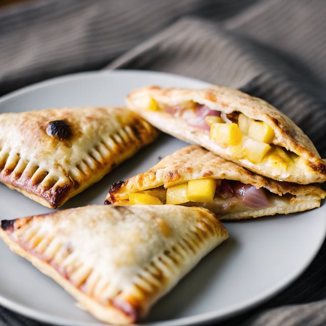 Caramelized Pineapple, Ham and Cheese Turnovers.