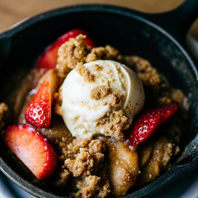 Caramelized Strawberry and Graham Cracker Crumble Ice Cream.