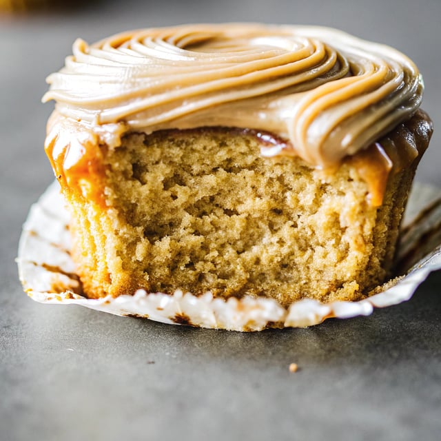 Chai Latte Cupcakes with Caramel Brulée Frosting