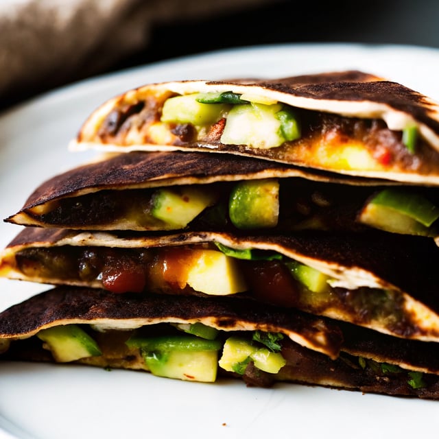 Cheesy Green Chile and Avocado Rice Quesadillas