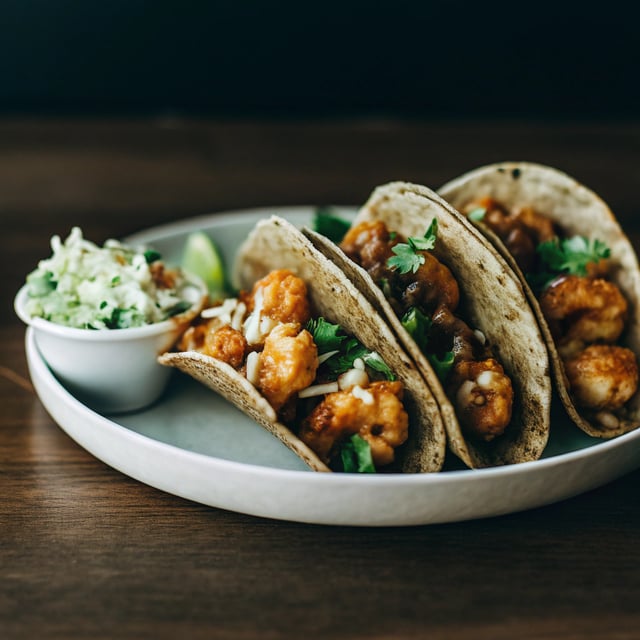 Chipotle BBQ Shrimp Tacos with Creamy Ranch Slaw.