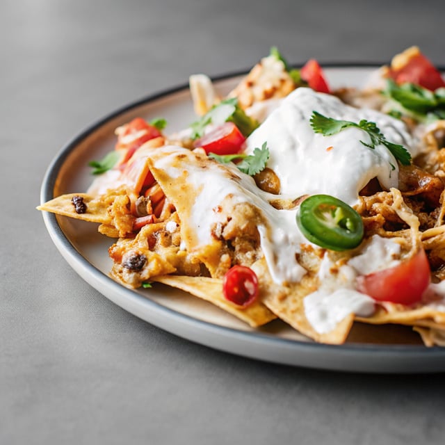 Chipotle Chicken Nachos with Jalapeño Yogurt