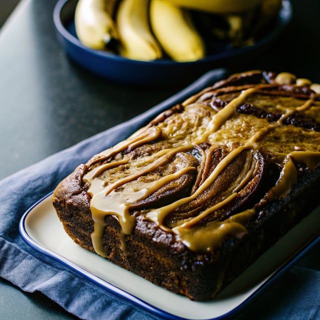Chocolate Peanut Butter Upside Down Banana Cake