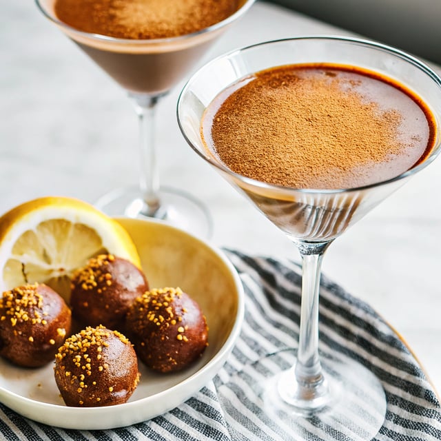 Chocolate Truffle Martini with Dulce de Leche Rum Butter Truffles.