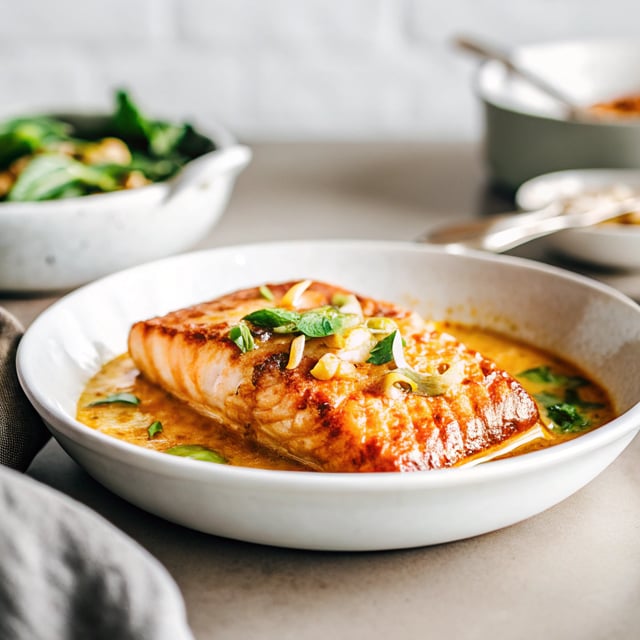 Coconut Curry Salmon with Garlic Butter