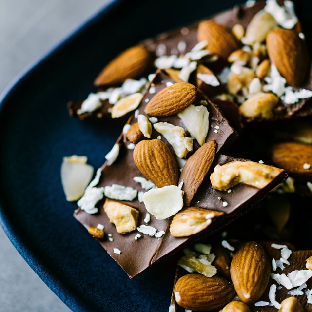 Coffee Roasted Almond + Toasted Coconut Dark Chocolate Bark