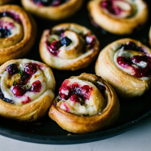 Cranberry Goat Cheese Puff Pastry Swirls