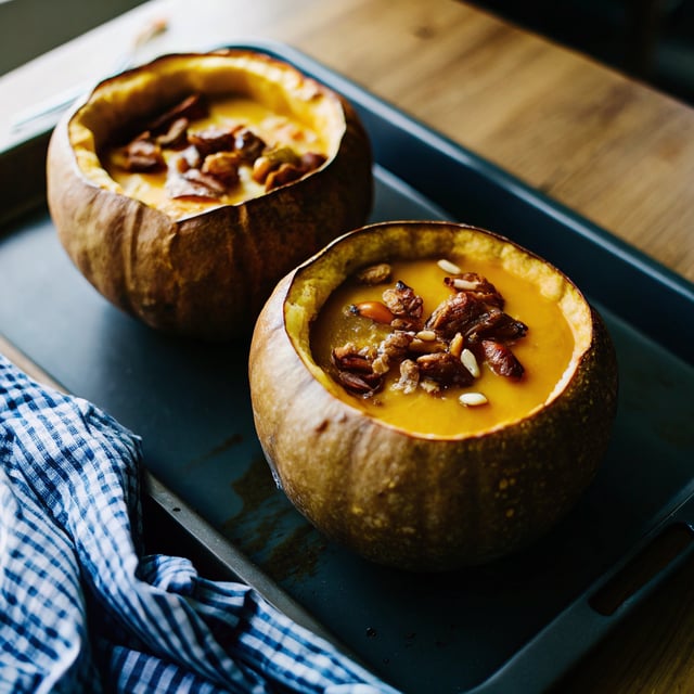 Cream of Pumpkin Soup with Maple Pecans