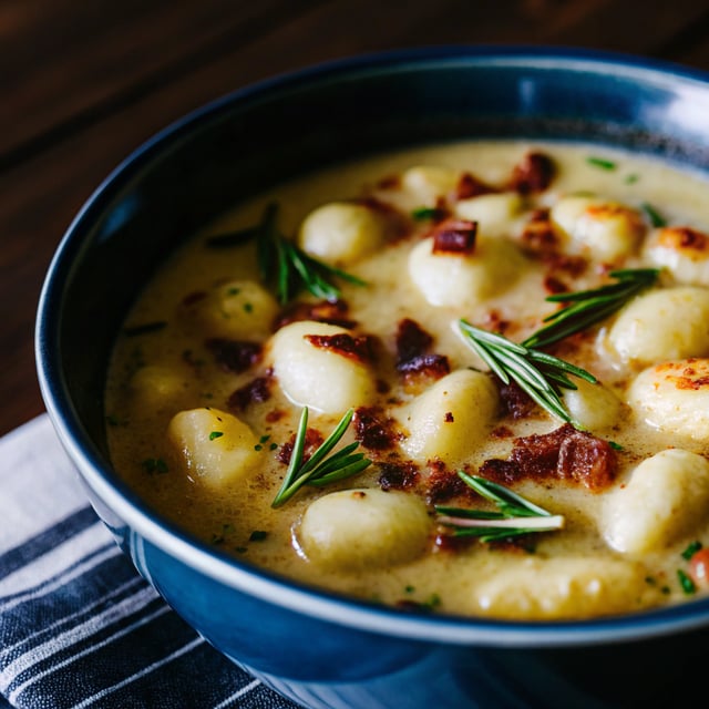 Creamy Gnocchi Soup with Rosemary Bacon