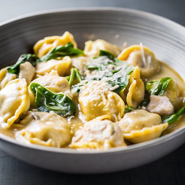 Creamy Parmesan Chicken and Spinach Tortellini
