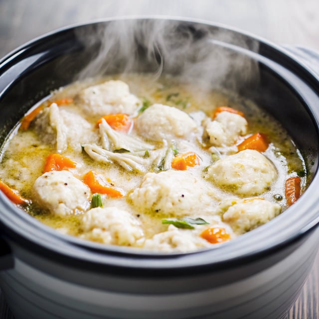 Crockpot Creamy Chicken and Dumplings