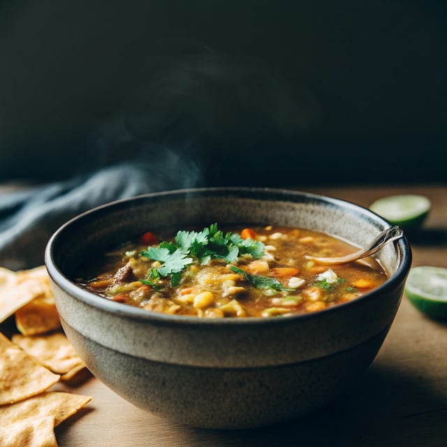 Crockpot Spicy Chicken Tortilla Soup