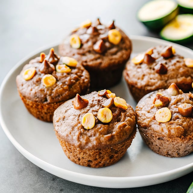 Double Chocolate Coconut oil Zucchini Muffins with Caramelized Buckwheat.