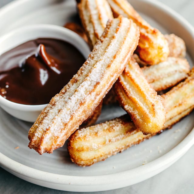Easy Cinnamon Churros with Coffee Chocolate Sauce