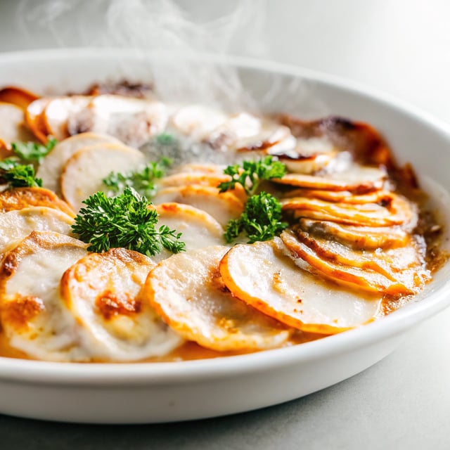 Easy Creamy Scalloped Sweet Potatoes