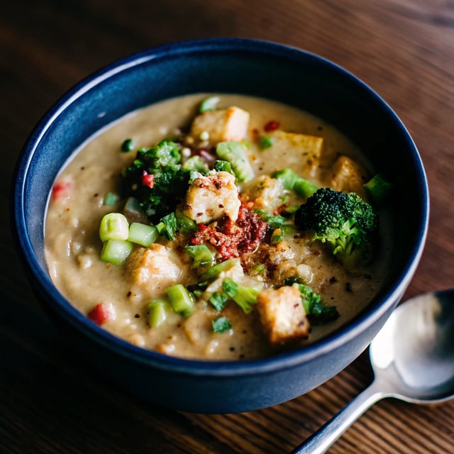 Easy Spicy Broccoli Cheddar Potato Soup