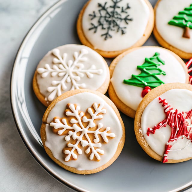 Eggnog Scented Christmas Sugar Cookies with Easy Vanilla Icing.