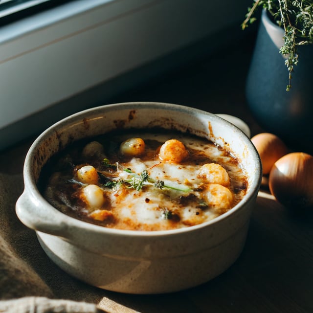 French Onion and Gnocchi Soup.