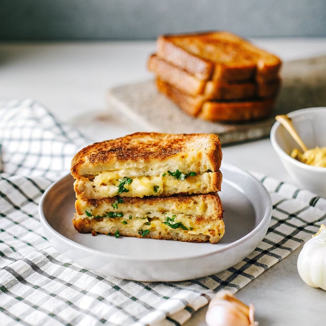 Garlic Miso Butter Grilled Cheese