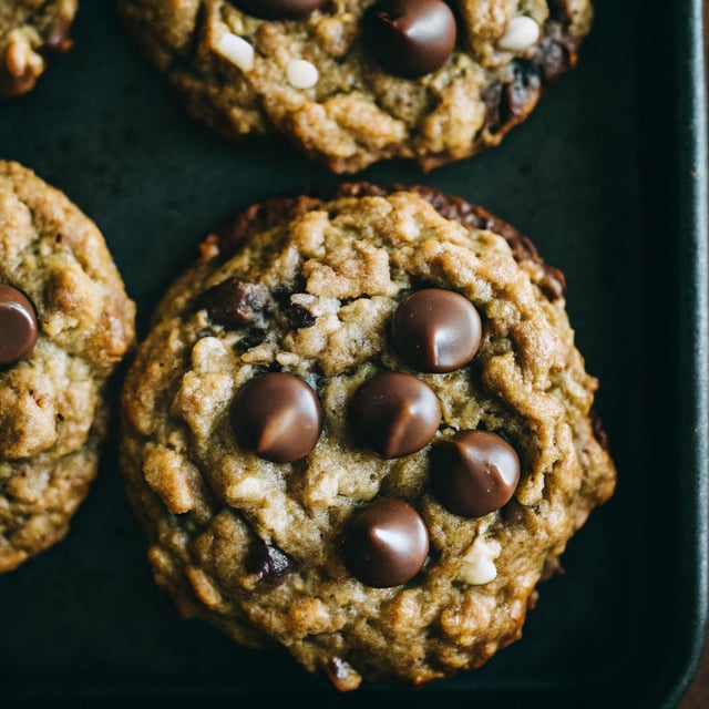 Giant Chewy Oatmeal Chocolate Chip Cookies