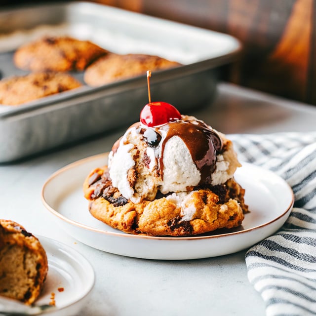 Giant Hot Fudge Ice Cream Sundae Cookies