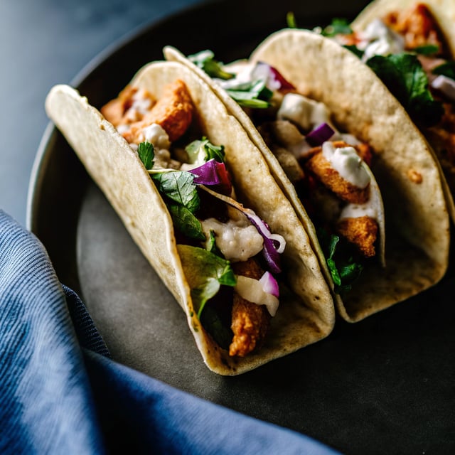 Grilled Buffalo Ranch Chicken Tacos