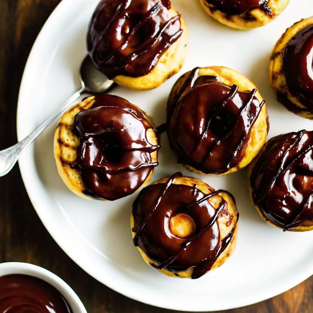Grilled Espresso Glazed Coconut Doughnuts with Mocha Coconut Ganache