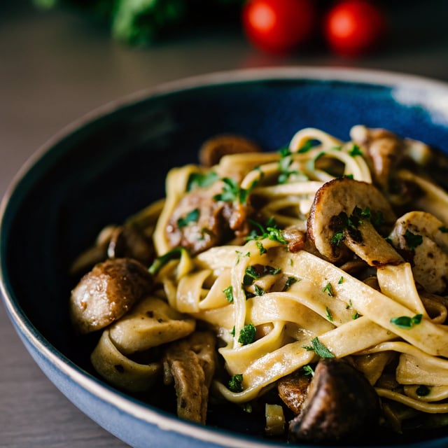 Herby Buttered Wild Mushroom Tagliatelle Pasta