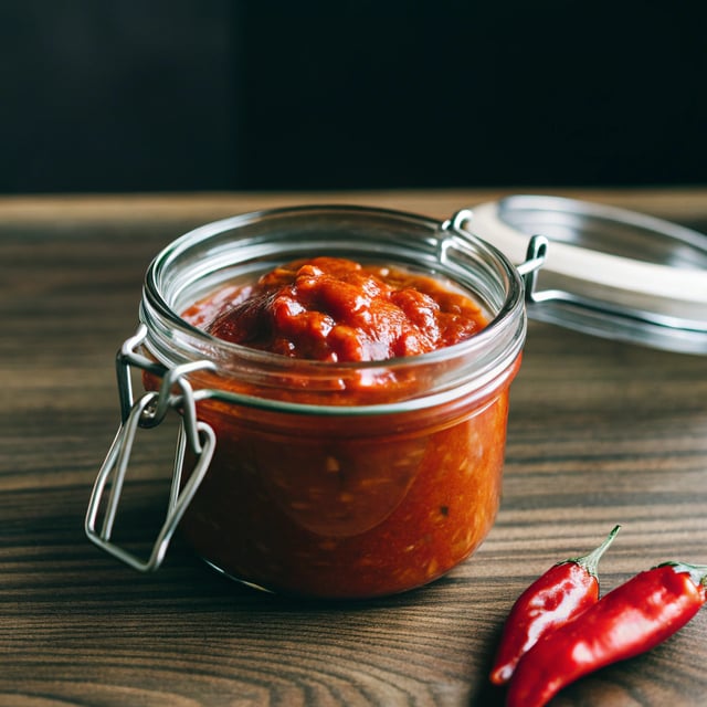 Homemade Harissa (Spicy Red Pepper Sauce).